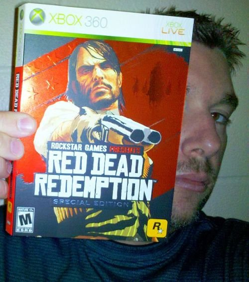 Me holding the special edition of "RDR" for XBOX.
