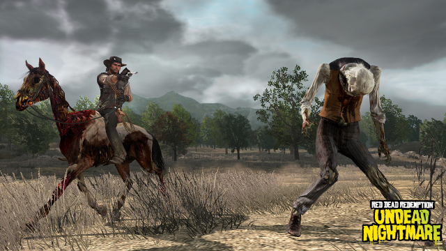 Marston has no qualms about shooting zombies
