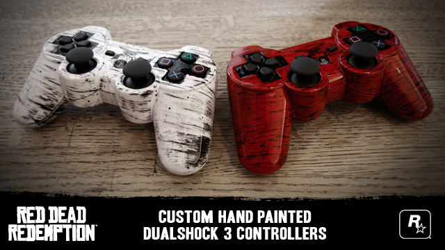 Hand Painted RDR PS3 DualShock Controllers