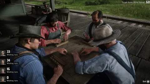 Dominoes at the train station