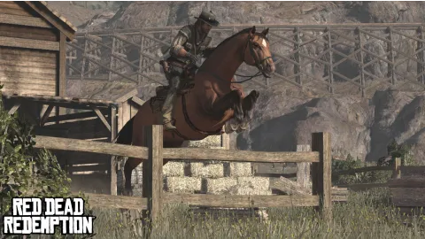 Hopping a fence on horseback