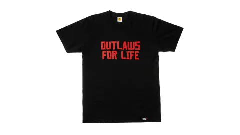 Outlaws For Life T-Shirt - Red on Black