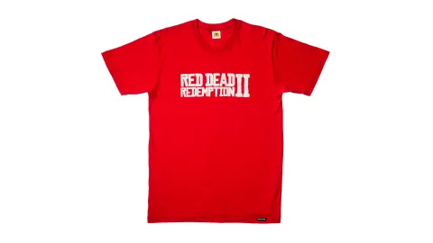 Red Dead Redemption 2 Logo T-Shirt - White on Red