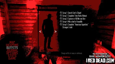 Red Dead Redemption Deadly Assassin Outfit Criteria