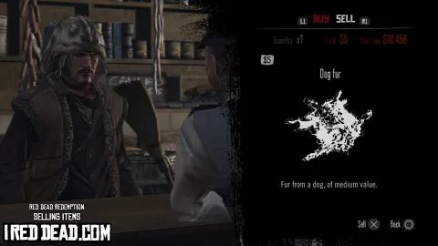 Red Dead Redemption Selling Items Dog Fur