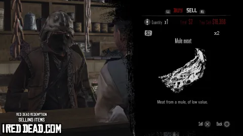 Red Dead Redemption Selling Items Mule Meat