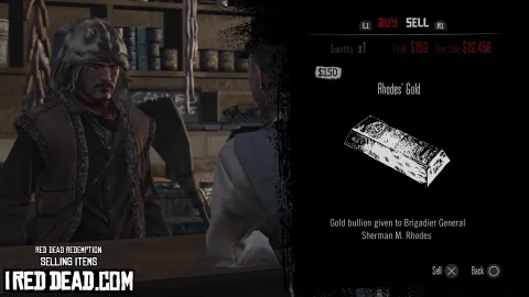 Red Dead Redemption Selling Items Rhodes Gold