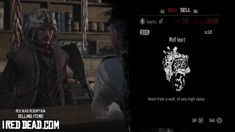 Red Dead Redemption Selling Items Wolf Heart