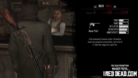 Red Dead Redemption Shop Item Mauser Pistol