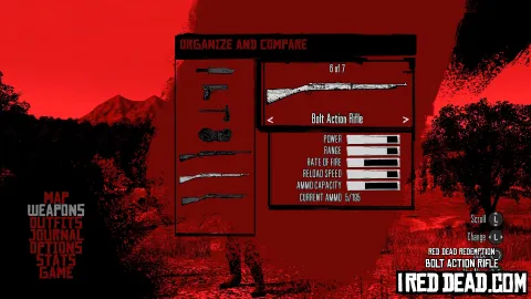 Red Dead Redemption Weapons Bolt Action Rifle Menu