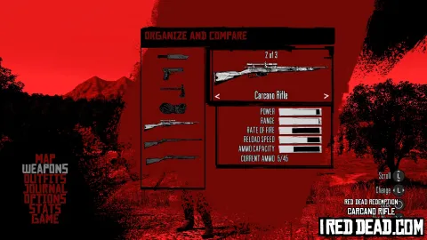 Red Dead Redemption Weapons Carcano Rifle Menu