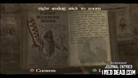Red Dead Revolver Journal Entry 101 - Chief Running Moon