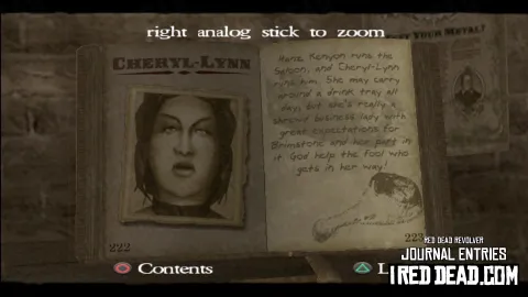Red Dead Revolver Journal Entry 112 - Cheryl-Lynn