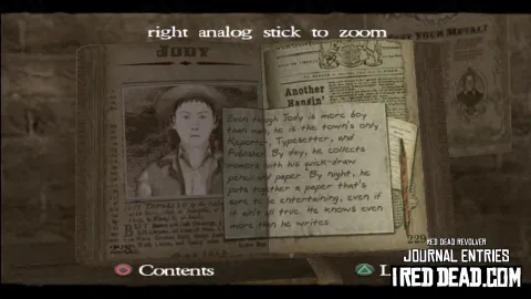 Red Dead Revolver Journal Entry 115 - Jody