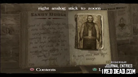 Red Dead Revolver Journal Entry 119 - Sandy Dodge