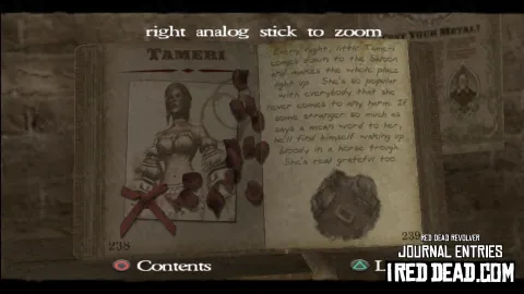 Red Dead Revolver Journal Entry 120 - Tameri