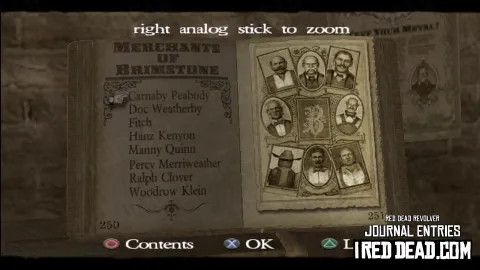 Red Dead Revolver Journal Entry 126 - Merchants Of Brimstone Index