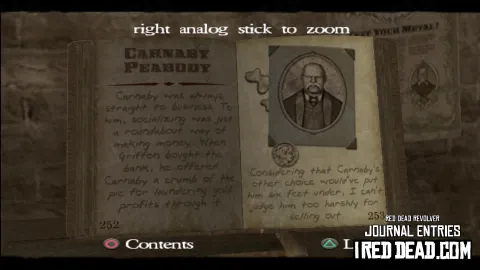 Red Dead Revolver Journal Entry 127 - Carnaby Peabody
