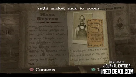 Red Dead Revolver Journal Entry 130 - Hanz Kenyon