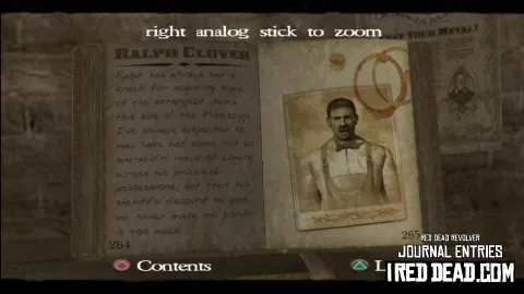 Red Dead Revolver Journal Entry 133 - Ralph Clover