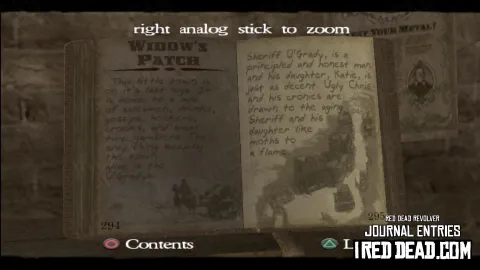Red Dead Revolver Journal Entry 148 - Widow's Patch
