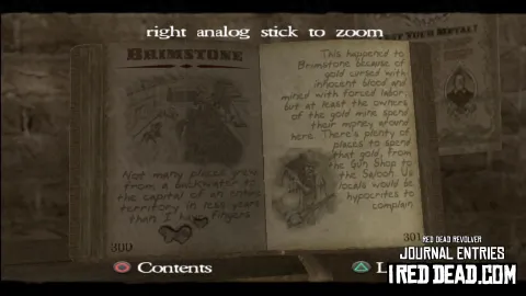 Red Dead Revolver Journal Entry 151 - Brimstone