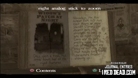 Red Dead Revolver Journal Entry 155 - Widow's Patch At Night