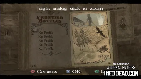 Red Dead Revolver Journal Entry 165 - Frontier Battles Index