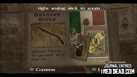 Red Dead Revolver Journal Entry 27 - Bayonet Rifle Red Dead Revolver Journal Entry 27 - Bayonet Rifle