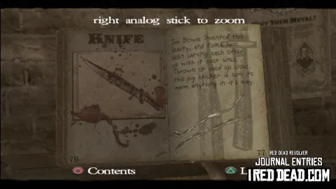 Red Dead Revolver Journal Entry 39 - Knife