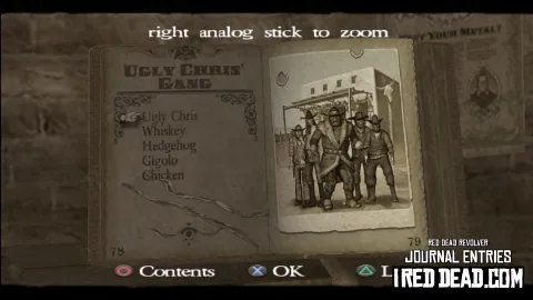 Red Dead Revolver Journal Entry 40 - Ugly Chris' Gang Index