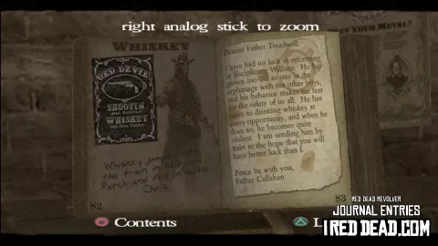 Red Dead Revolver Journal Entry 42 - Whiskey