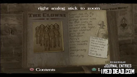 Red Dead Revolver Journal Entry 53 - The Clowns