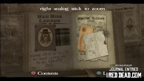 Red Dead Revolver Journal Entry 55 - Bad Bob Larson