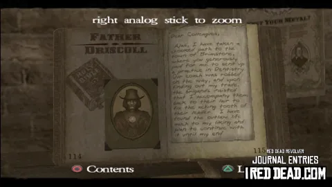 Red Dead Revolver Journal Entry 58 - Father Driscoll