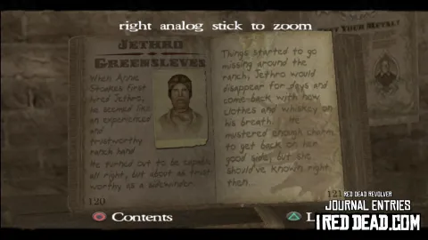 Red Dead Revolver Journal Entry 61 - Jethro Greensleeves