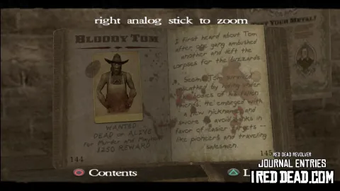 Red Dead Revolver Journal Entry 73 - Bloody Tom Red Dead Revolver Journal Entry 73 - Bloody Tom