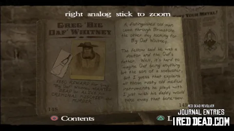 Red Dead Revolver Journal Entry 75 - Greg 'Big Oaf' Whitney Red Dead Revolver Journal Entry 75 - Greg 'Big Oaf' Whitney