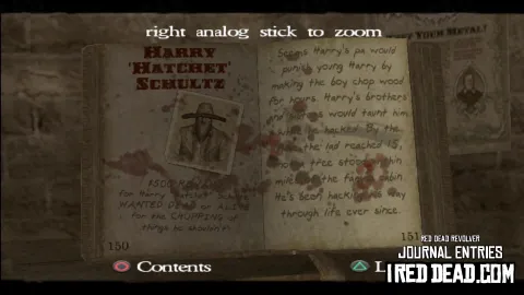 Red Dead Revolver Journal Entry 76 - Harry 'Hatchet' Schultz Red Dead Revolver Journal Entry 76 - Harry 'Hatchet' Schultz
