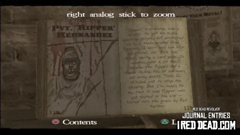 Red Dead Revolver Journal Entry 90 - Pvt. "Ripper" Hernandez Red Dead Revolver Journal Entry 90 - Pvt. "Ripper" Hernandez