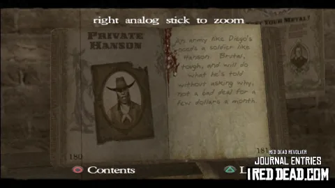 Red Dead Revolver Journal Entry 91 - Private Hanson Red Dead Revolver Journal Entry 91 - Private Hanson