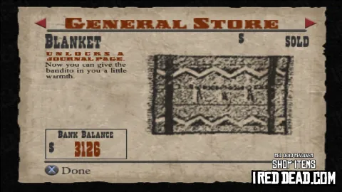 Red Dead Revolver Shop Item Blanket