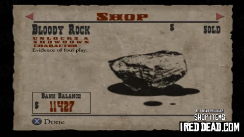 Red Dead Revolver Shop Item Bloody Rock