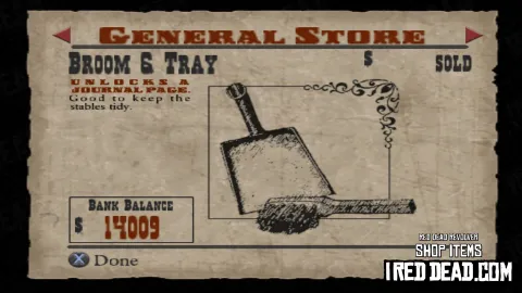Red Dead Revolver Shop Item Broom & Tray