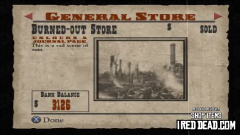 Red Dead Revolver Shop Item Burned-Out Store