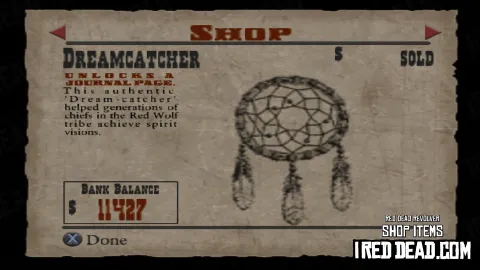 Red Dead Revolver Shop Item Dreamcatcher