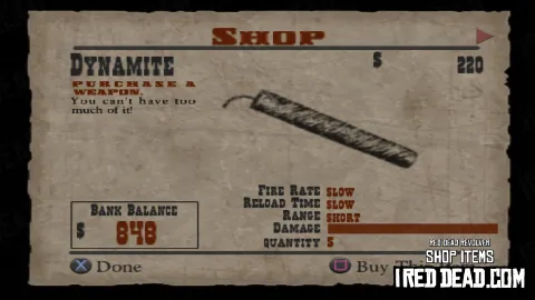 Red Dead Revolver Shop Item Dynamite