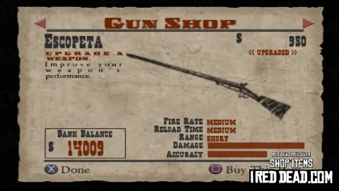 Red Dead Revolver Shop Item Escopeta