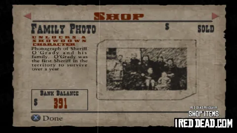 Red Dead Revolver Shop Item Family Photo
