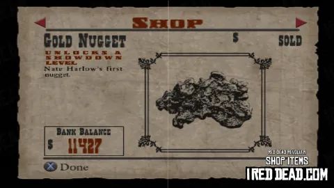Red Dead Revolver Shop Item Gold Nugget